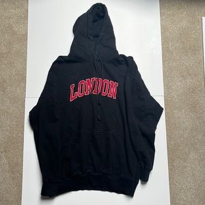 Black and red London hoodie